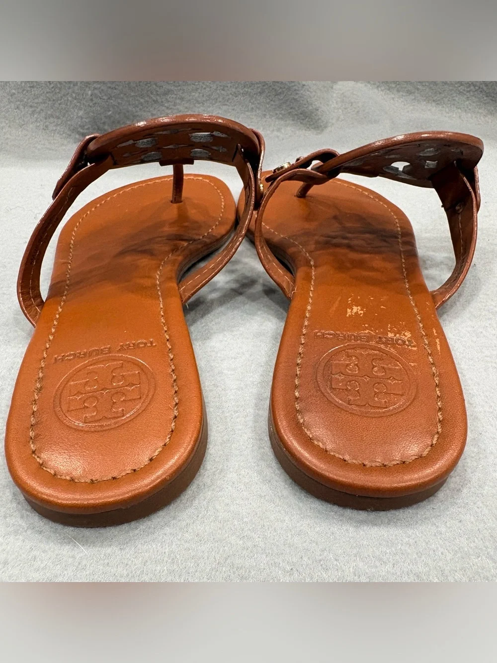 Tory Burch Miller Sandal in Medium / Light Brown Leather Sz 7 - Picture 6 of 8